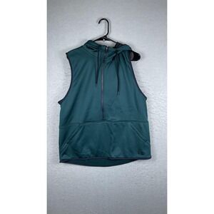 Under Armour Hoodie Mens XL Green Sleeveless ColdGear Storm Fleece Half Zip‎